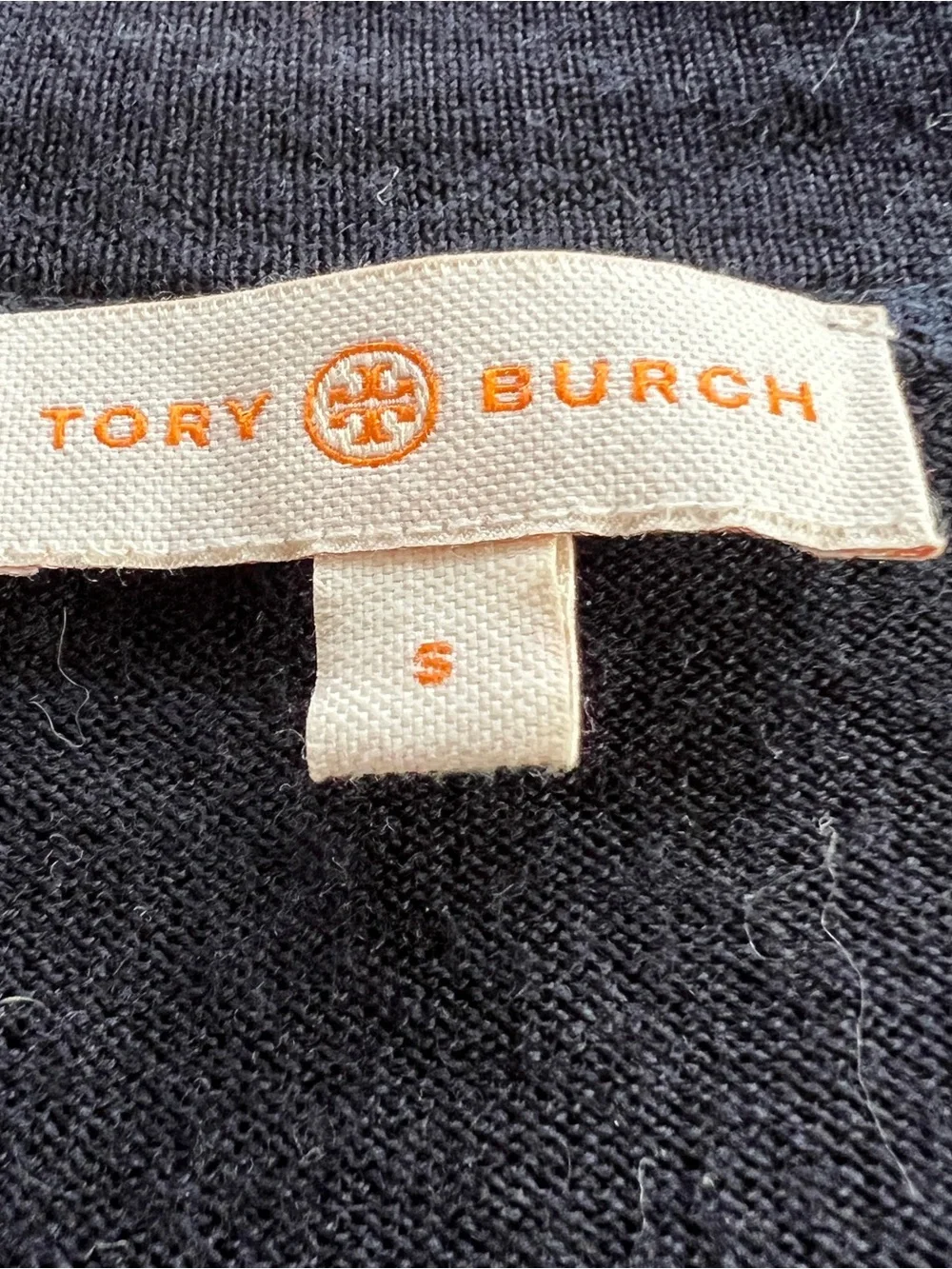 Tory Burch Navy Button Merino Wool Cardigan Sweater-small